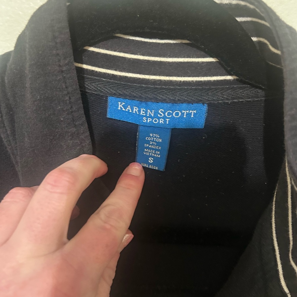 KAREN SCOTT | Black Zip-up Sport Jacket, Size Small - Picture 4 of 4